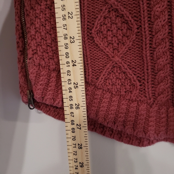 L.L. Bean Signature Cable Knit Sweater Women XS Mauve 100% Cotton Fishermen - Picture 4 of 8